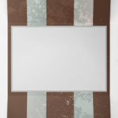 Steampunk Clock- en Turquoise-Rozen op gestreept Drieluik Uitnodiging (Binnenkant midden)