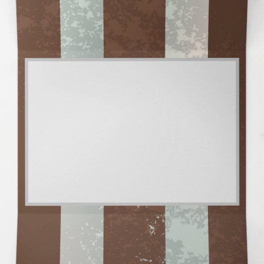 Steampunk Clock- en Turquoise-Rozen op gestreept Drieluik Uitnodiging (Binnenkant midden)