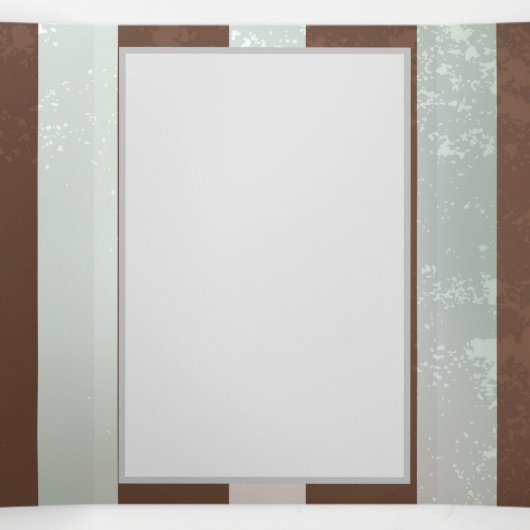 Steampunk Clock- en Turquoise-Rozen op gestreept Drieluik Uitnodiging (Binnenkant midden)