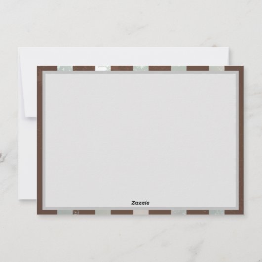 Steampunk Clock- en Turquoise-Rozen op gestreept Feestdagenkaart (Achterkant)