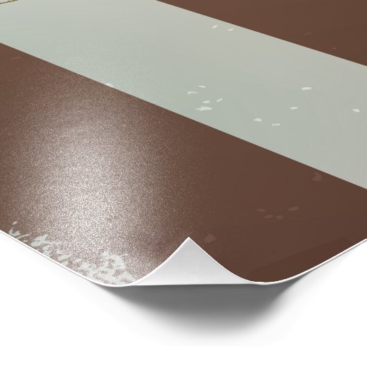 Steampunk Clock- en Turquoise-Rozen op gestreept Foto Afdruk (Hoek)