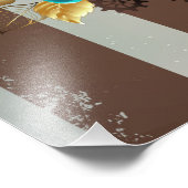 Steampunk Clock- en Turquoise-Rozen op gestreept Foto Afdruk (Hoek)