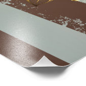 Steampunk Clock- en Turquoise-Rozen op gestreept Foto Afdruk (Hoek)