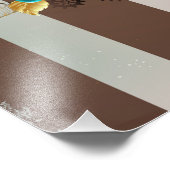 Steampunk Clock- en Turquoise-Rozen op gestreept Foto Afdruk (Hoek)