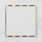 Steampunk Clock- en Turquoise-Rozen op gestreept Informatiekaartje (Achterkant)