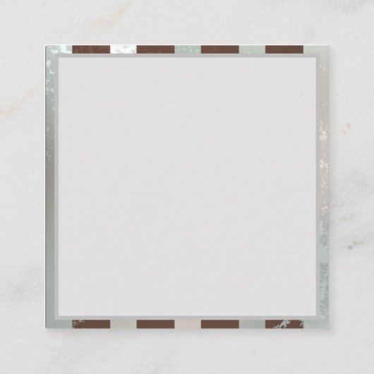 Steampunk Clock- en Turquoise-Rozen op gestreept Informatiekaartje (Achterkant)