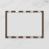 Steampunk Clock- en Turquoise-Rozen op gestreept Informatiekaartje (Achterkant)