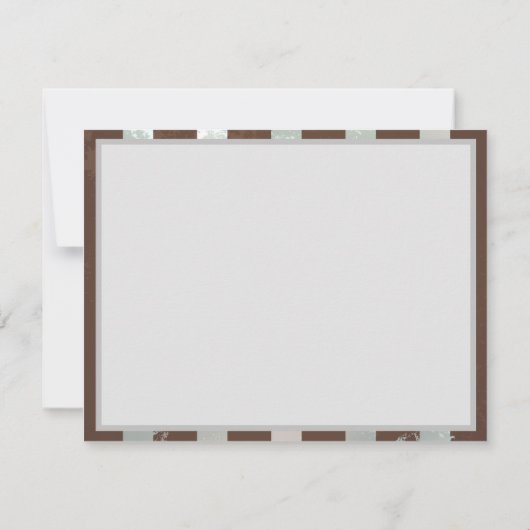 Steampunk Clock- en Turquoise-Rozen op gestreept Kaart (Achterkant)