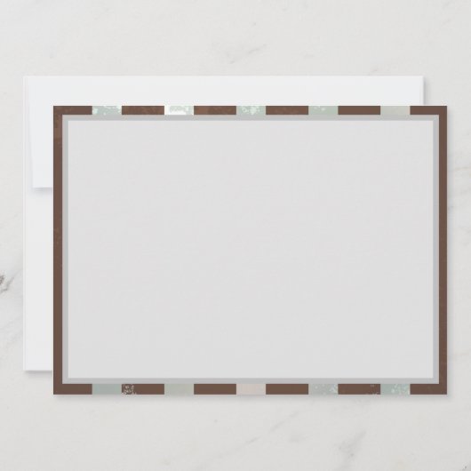 Steampunk Clock- en Turquoise-Rozen op gestreept Kaart (Achterkant)