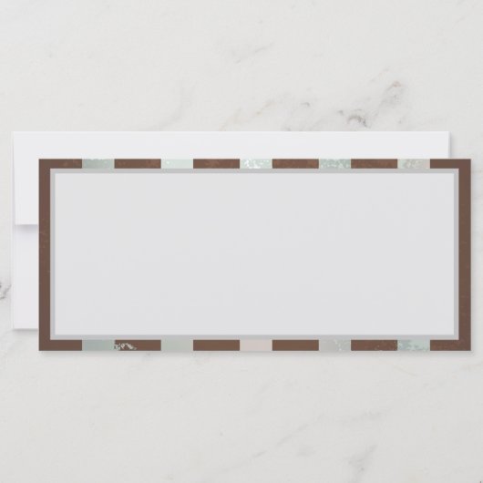 Steampunk Clock- en Turquoise-Rozen op gestreept Kaart (Achterkant)