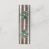 Steampunk Clock- en Turquoise-Rozen op gestreept Klantenkaartje (Buitenkant ongevouwen)