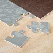 Steampunk Clock- en Turquoise-Rozen op gestreept Legpuzzel (Zijkant)