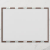 Steampunk Clock- en Turquoise-Rozen op gestreept Menu (Achterkant)