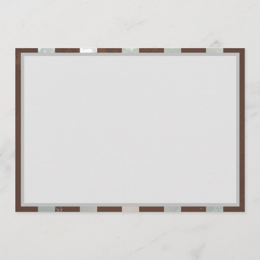 Steampunk Clock- en Turquoise-Rozen op gestreept Menu (Achterkant)