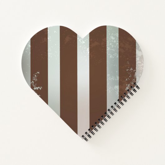 Steampunk Clock- en Turquoise-Rozen op gestreept Notitieboek (Achterkant)