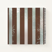 Steampunk Clock- en Turquoise-Rozen op gestreept Notitieboek (Achterkant)