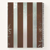 Steampunk Clock- en Turquoise-Rozen op gestreept Notitieboek (Achterkant)