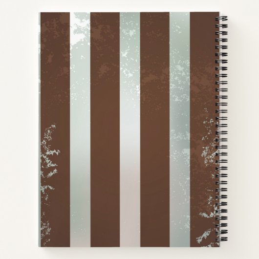 Steampunk Clock- en Turquoise-Rozen op gestreept Notitieboek (Achterkant)