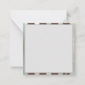 Steampunk Clock- en Turquoise-Rozen op gestreept Notitiekaartje (Achterkant)