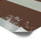 Steampunk Clock- en Turquoise-Rozen op gestreept Perfect Poster (Hoek)