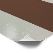 Steampunk Clock- en Turquoise-Rozen op gestreept Perfect Poster (Hoek)