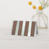 Steampunk Clock- en Turquoise-Rozen op gestreept Plaatskaartje (Achterkant)