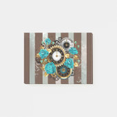 Steampunk Clock- en Turquoise-Rozen op gestreept Post-it® Notes (Voorkant)
