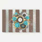 Steampunk Clock- en Turquoise-Rozen op gestreept Post-it® Notes (Voorkant)