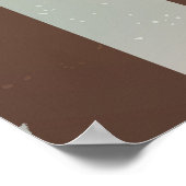 Steampunk Clock- en Turquoise-Rozen op gestreept Poster (Hoek)