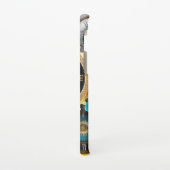 Steampunk Clock- en Turquoise-Rozen op gestreept Samsung Galaxy Hoesje (Linkerkant)