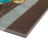 Steampunk Clock- en Turquoise-Rozen op gestreept Snijplank (Hoek)