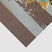 Steampunk Clock- en Turquoise-Rozen op gestreept Tissuepapier (Detail)