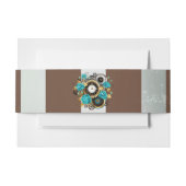 Steampunk Clock- en Turquoise-Rozen op gestreept Uitnodigingen Wikkel (Voorkant Voorbeeld)