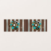 Steampunk Clock- en Turquoise-Rozen op gestreept Visitekaartje (Buitenkant ongevouwen)