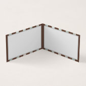 Steampunk Clock- en Turquoise-Rozen op gestreept Visitekaartje (Binnen)