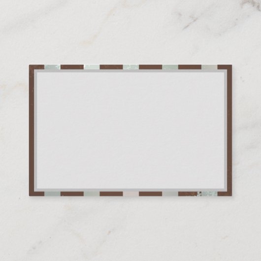 Steampunk Clock- en Turquoise-Rozen op gestreept Visitekaartje (Achterkant)