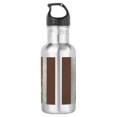 Steampunk Clock- en Turquoise-Rozen op gestreept Waterfles (Achterkant)