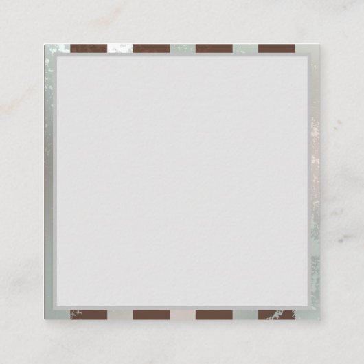 Steampunk Clock- en Turquoise-Rozen op gestreepte  Vierkante Visitekaartje (Achterkant)