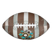 Steampunk Clock- en Turquoise-Rozen op striped American Football (Voorkant)