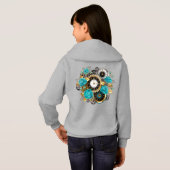 Steampunk Clock- en Turquoise-Rozen op StriT-Shirt (Achterkant volledig)
