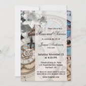 Steampunk Clock Funeral Memorial Service Kaart (Voorkant)