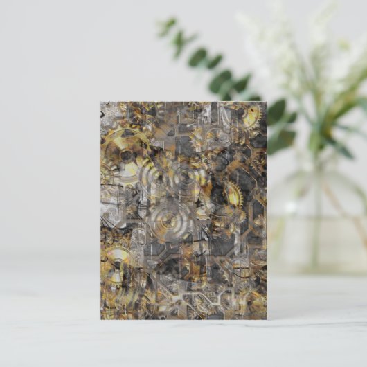 Steampunk Clock Gears Briefkaart (Staand voorkant)