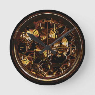 Steampunk Clock Gears Ronde Klok