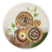 Steampunk Clock Gears |  toren Keramische Knop (Voorkant)