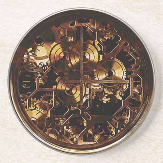 Steampunk Clock Gears Zandsteen Onderzetter (Voorkant)