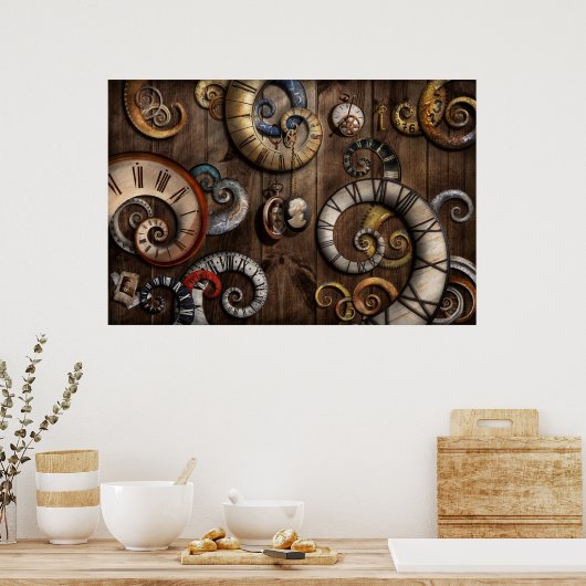 Steampunk - Clock - Machine Poster (Keuken)