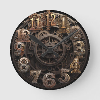 Steampunk Clock Ronde Klok