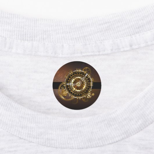 Steampunk clock with antique gears labels (Aangebracht)