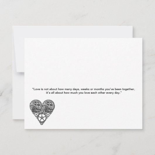 Steampunk Clock Works en Gear Heart Valentijn (Achterkant)