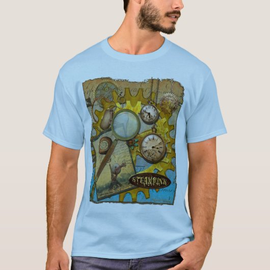 Steampunk Clocks Mannen Tee Shirt (Voorkant)